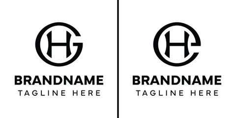 Letters GH and EH Monogram Logo, suitable for any business with GH HG EH HE initials