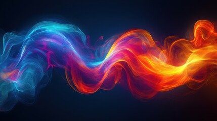 Abstract 2025 Glowing Swirls Red Blue Orange Energy Flow