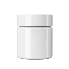 realistic white plastic jar for cosmetic cream, perfect for skincare products