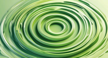 Obraz premium Circular ripples of acceptance in pale green background illustration design concept
