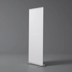 Blank White Retractable Banner Stand for Mockup Advertising and Presentation