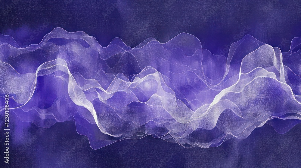 Aufkleber abstract wave patterns in vibrant purple tones creating a dynamic visual experience