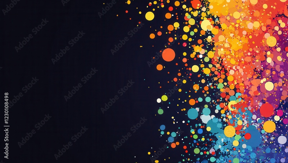 Poster vibrant colorful circles abstract background with dynamic patterns in vivid hues for creative design