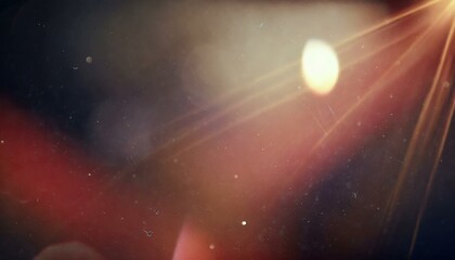 Vintage retro photo overlay with dramatic lens optical flares, glowing glare effects, and subtle grunge textures, realistic scratches and dust particles, film noise and grain, bold red tint, abstract 