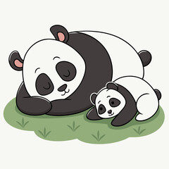 Fototapeta premium panda and bamboo