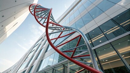 Double Helix DNA Structure: Architectural Photography of Genetic Code