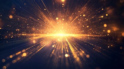 Naklejka premium Abstract light effect, glowing golden lines with motion blur and sparkles on a transparent background, vector illustration. Detailed, high-resolution, professional photograph. 