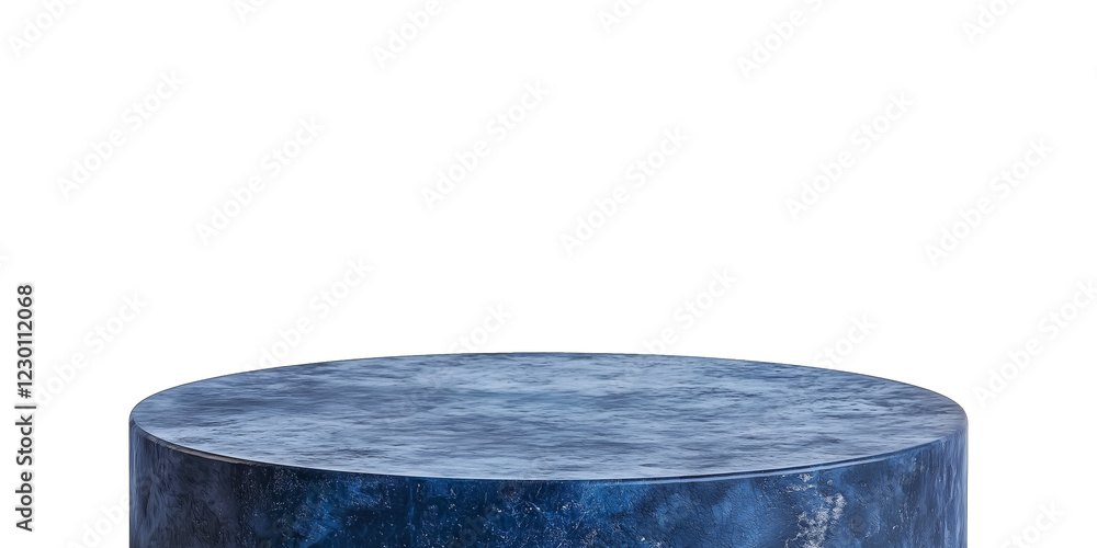 Poster round indigo concrete base with smooth surface, ideal for product display or decoration