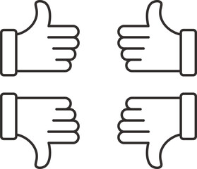 Simple Vector Illustration of Thumbs Up and Down.