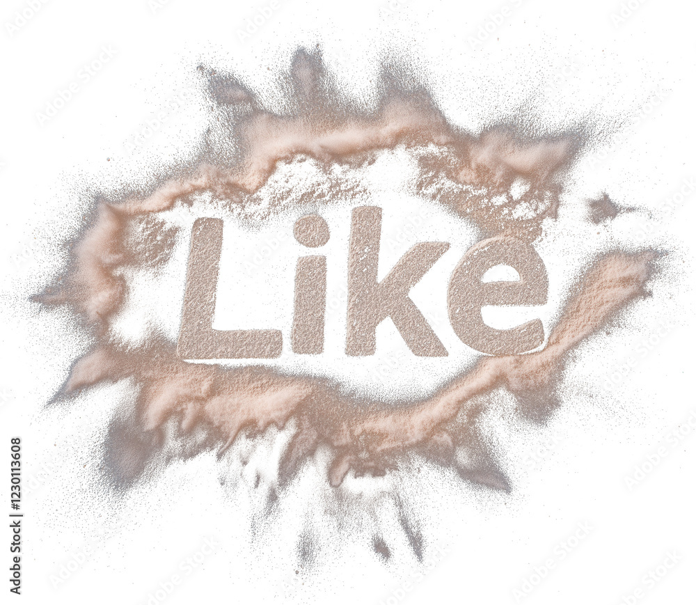 Aufkleber sand beige like text with soft natural brush textures and isolated on transparency background