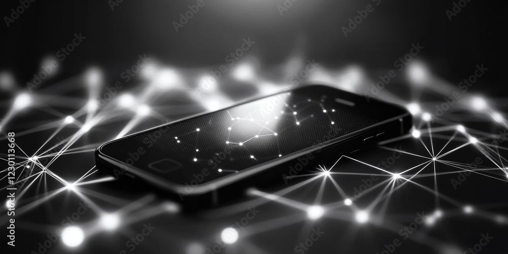 Aufkleber the smartphone is encased in a futuristic design with a glowing back surface, symbolizing its advanc