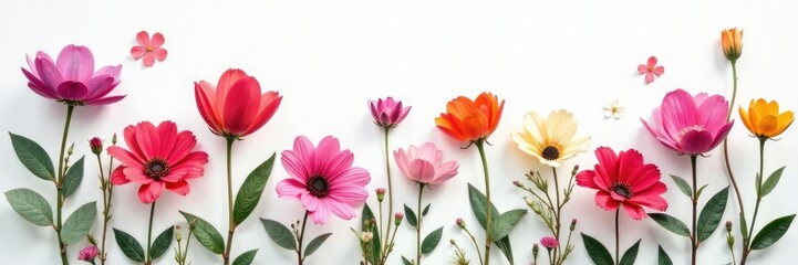 Forget me nots in a loose arrangement on white canvas, flowers, abstract