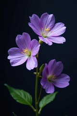 Fototapeta premium Large Campanula latifolia flowers on a dark background, campanula latifolia, petals, botanicals