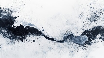 Obraz premium Abstract fluid art in shades of blue and white, resembling a celestial landscape.