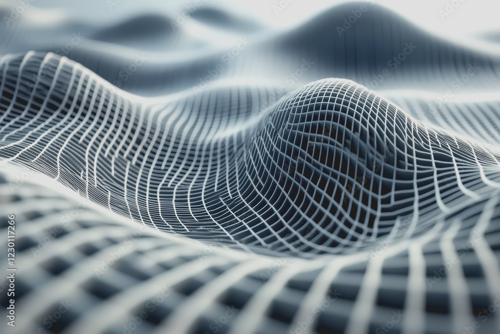 Poster 3d abstract futuristic grid patterns wallpaper.