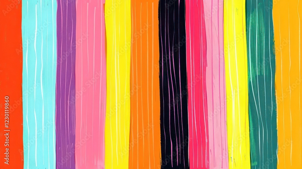 Poster vibrant vertical stripes in various colors create an abstract background for creative use