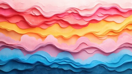 Abstract layered pastel wave texture background.