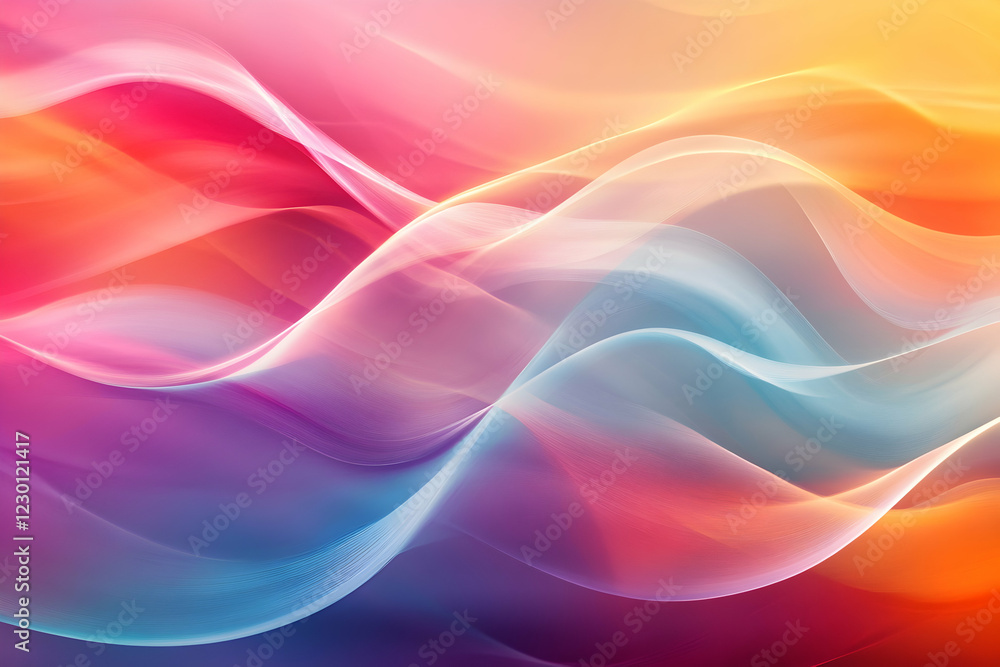 Poster colorful abstract background with wavy shapes, a colorful background with wavering and curved lines.