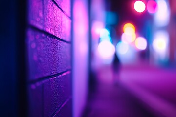 Wide shot of a neon-lit downtown Shinjuku Tokyo at night