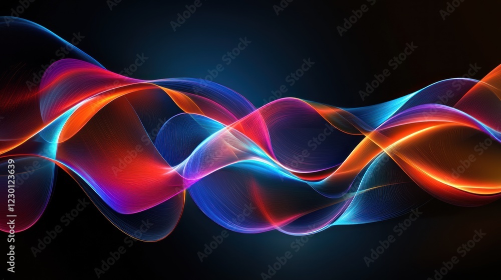Poster abstract colorful waves flowing dynamically