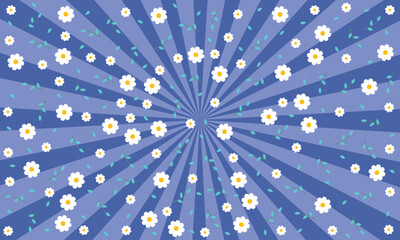 Daisy Pattern Seamless Flower Vector File background. Sun rays Backdrop.