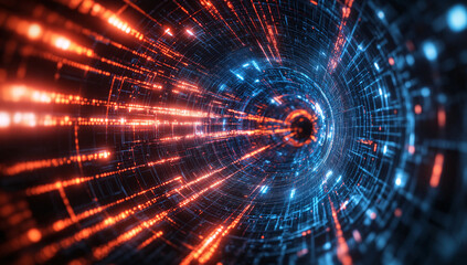 Obraz premium abstract futuristic background like travelling in a black hole