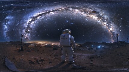 Astronaut in Space with Galaxy View and Cosmic Exploration Vibes