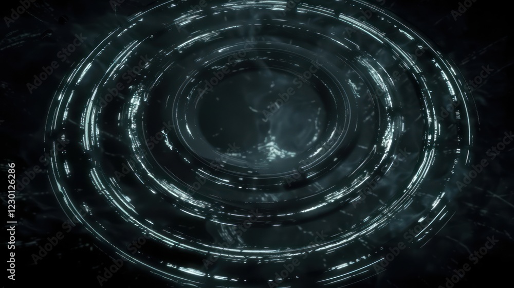 Aufkleber abstract circular patterns with glowing edges, creating a sense of depth and movement