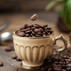 coffee beans in a cup