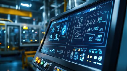 Naklejka premium Control Panel of a Modern Factory