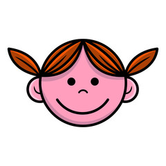 Cute little girl icon isolated on a white background vector illustration design