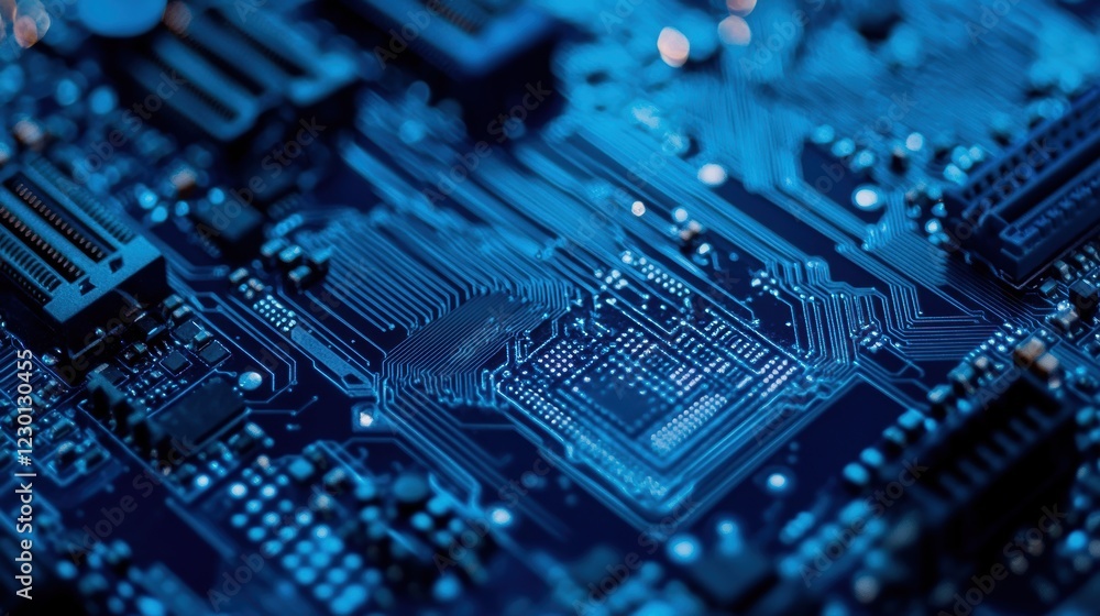 Poster exploring quantum architecture in future motherboards high fidelity tech developments