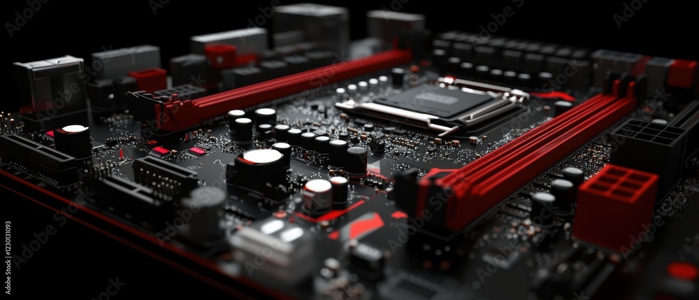 Poster exploring high-fidelity motherboard visualization in a gigapixel environment with detailed insights