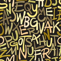 Colorful seamless hand drawn letters texture pattern