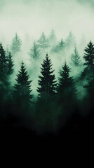 Obraz premium Misty forest, trees, nature, calm, wallpaper