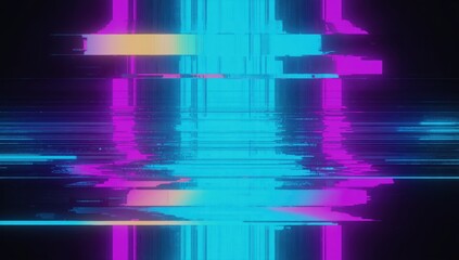 Digital glitch noise texture with  purple color shifts, distorted pixels and neon glow, futuristic cyberpunk aesthetic