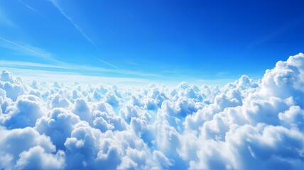 Fototapeta premium A bird's-eye view of clouds and blue sky.