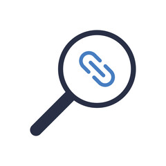 Isolated Hyperlink Backlink Search Icon on White Background