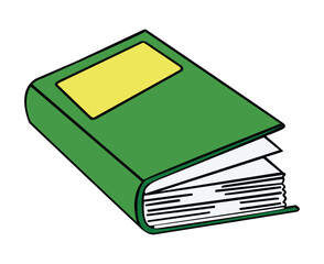 Green book isolated on white background