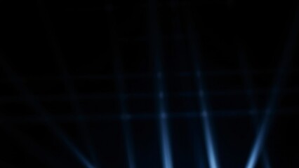 Abstract Blue Light Beams on Black Background - Dramatic Stage Lighting