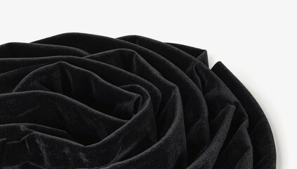 Velvet fabric texture with deep black tones, soft touch aesthetic, luxury and elegance, ultra-detailed