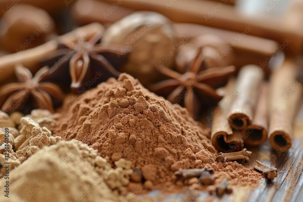 Poster aromatic spices creating a warm and inviting atmosphere perfect for baking