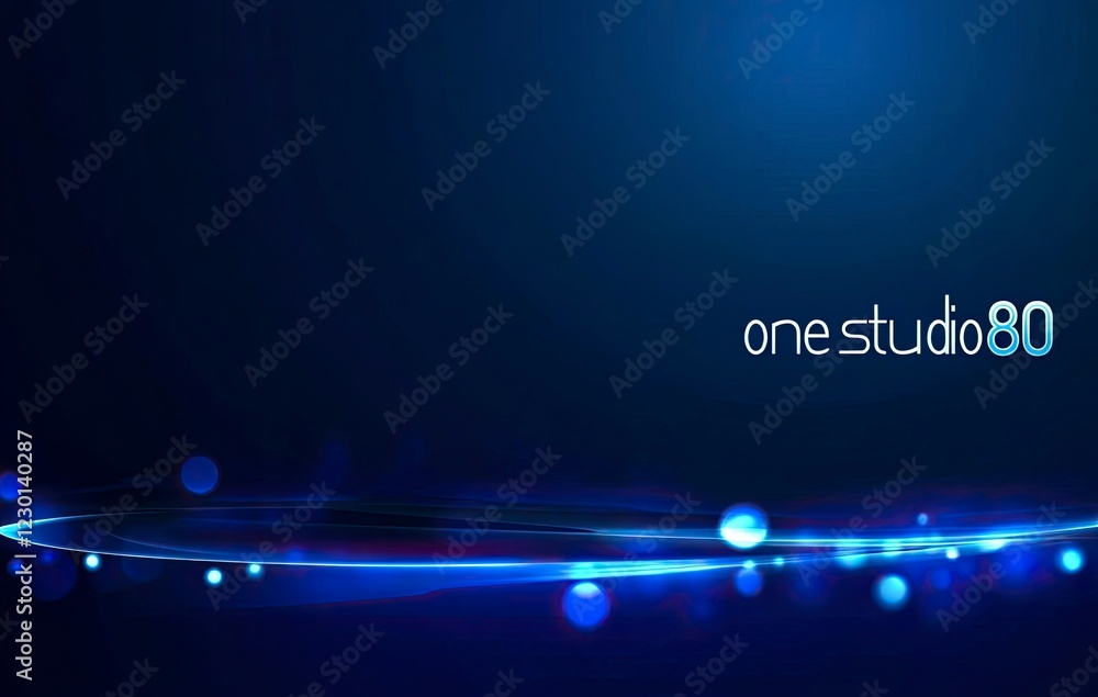 Poster blue gradient background with glowing light effects and space for text 