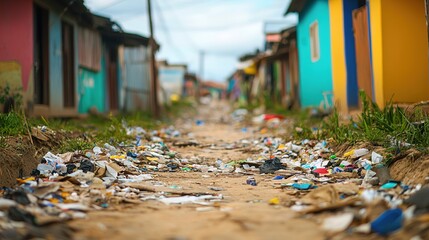 Waste management crisis in urban neighborhoods community environmental issues street view pollution awareness