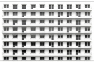 Modern apartment building facade, city