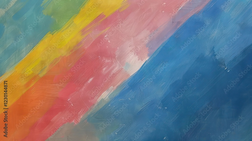 Aufkleber vibrant abstract painting with bold brush strokes in various colors creating a dynamic composition