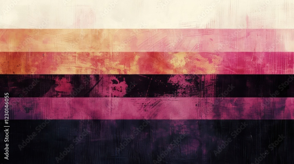 Poster abstract textured background with horizontal stripes in warm and cool tones, suitable for design use