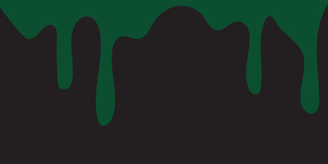 Black Melting Paint Abstract Liquid Vector Elements Isolated on White Background. Border and Drips Ink Set. Vector Illustrations.