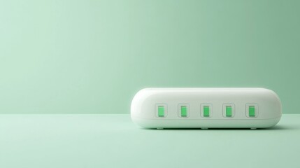 White power strip on green background, minimalist design