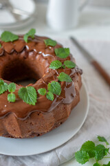 sweet home made chocolate mint bundt cake